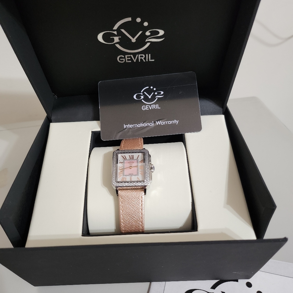 GV2 Gevril Padova leather diamond watch.